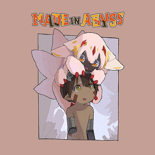 Мужской свитшот Made in Abyss - Reg and Faputa / Пыльно-розовый – фото 3