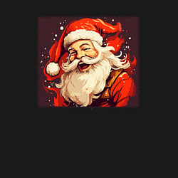 Свитшот хлопковый мужской Дед Мороз весёло улыбается, цвет: черный — фото 2