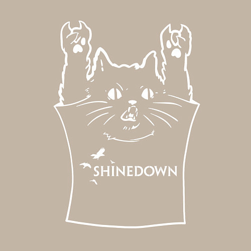 Мужской свитшот Shinedown - cat rock / Миндальный – фото 3