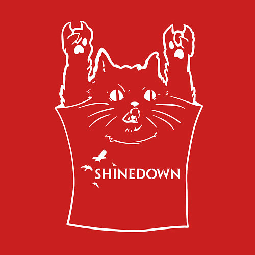 Мужской свитшот Shinedown - cat rock / Красный – фото 3