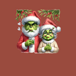 Свитшот хлопковый мужской Гринч и миссис похититель рождества, цвет: кирпичный — фото 2