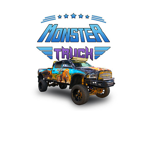 Мужской свитшот Monster truck / Белый – фото 3