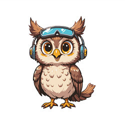 Свитшот хлопковый мужской Сова геймер, цвет: белый — фото 2