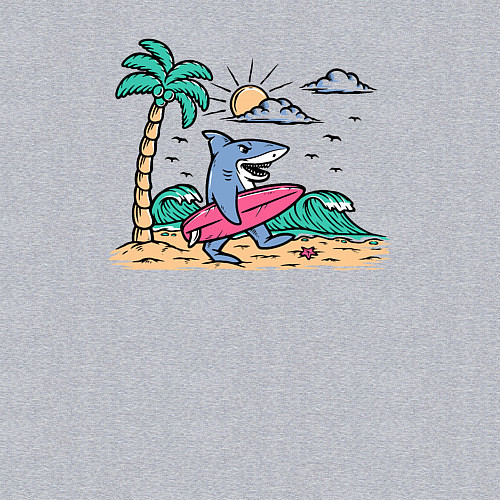 Мужской свитшот Акула серфер / Меланж – фото 3
