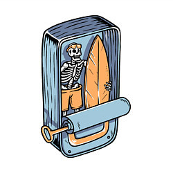 Свитшот хлопковый мужской Серфер в консерве, цвет: белый — фото 2