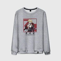 Свитшот хлопковый мужской Эвелин Шевалье - Zenless Zone Zero, цвет: меланж