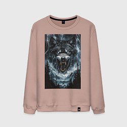Мужской свитшот Оскаленная морда волка