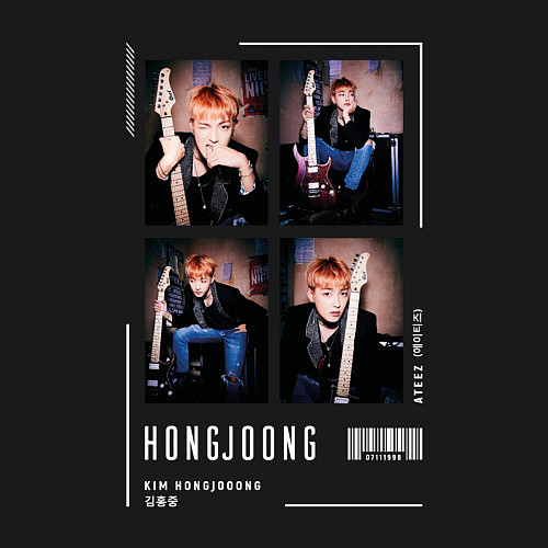 Мужской свитшот Хонджун ateez / Черный – фото 3