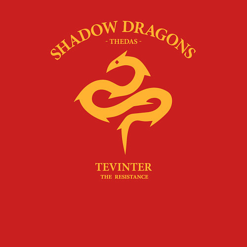 Мужской свитшот Shadow Dragons - Dragon Age / Красный – фото 3