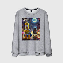 Мужской свитшот Homer Simpson vs Batman - ai art joke