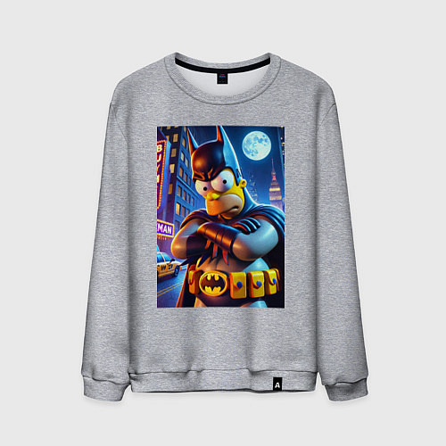 Мужской свитшот Batsimpson - ai art collaboration / Меланж – фото 1
