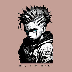 Свитшот хлопковый мужской Чувак Барт Симпсон, цвет: пыльно-розовый — фото 2