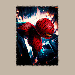 Свитшот хлопковый мужской Человек паук над ночным городом, цвет: миндальный — фото 2