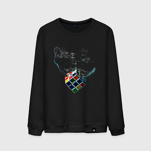 Мужской свитшот Рубик в воде / Черный – фото 1