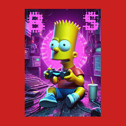 Свитшот хлопковый мужской Bart Simpson - cool gamer, цвет: красный — фото 2