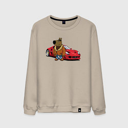 Мужской свитшот Чиловый парень на красном автомобиле