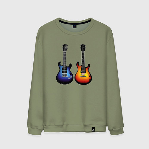 Мужской свитшот Яркие гитары / Авокадо – фото 1