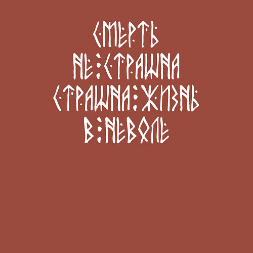 Мужской свитшот Смерть не страшна - страшна жизнь в неволе / Кирпичный – фото 3