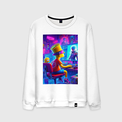 Мужской свитшот Барт и Мэгги выбирают персонажа / Белый – фото 1