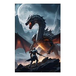 Свитшот хлопковый мужской Сражение рыцаря с драконом в стиле Demons Souls, цвет: белый — фото 2