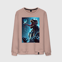 Мужской свитшот Веном под проливным дождём - нейроарт фантазия