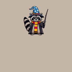 Свитшот хлопковый мужской Енот с волшебной палочкой Гарри Поттер пародия, цвет: миндальный — фото 2