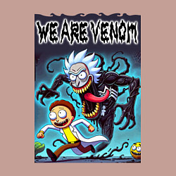 Свитшот хлопковый мужской Веном вселился в Рика - нейрошутка, цвет: пыльно-розовый — фото 2