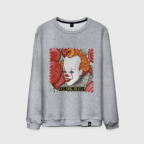 Мужской свитшот Пиксельный Пеннивайз / Меланж – фото 1