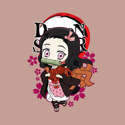 Свитшот хлопковый мужской Клинок рассекающий демонов Незуко каваи, цвет: пыльно-розовый — фото 2