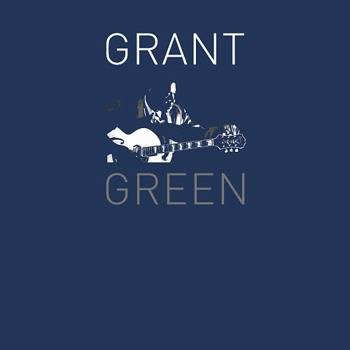 Мужской свитшот Grant Green great jazz guitarist / Тёмно-синий – фото 3