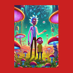 Свитшот хлопковый мужской Morty and Rick on a neon planet, цвет: красный — фото 2