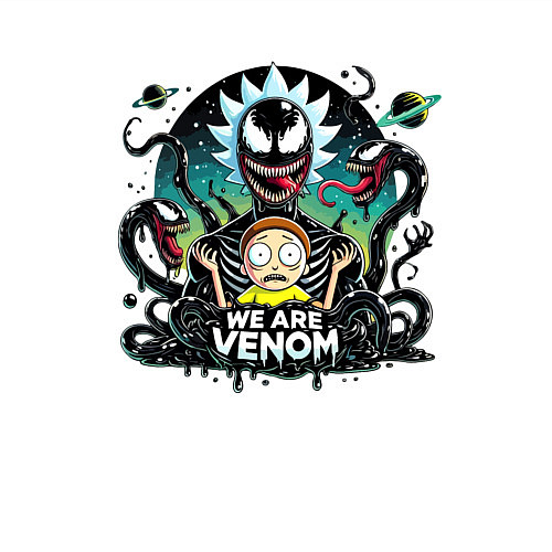 Мужской свитшот Rick and Morty - Venom slime / Белый – фото 3