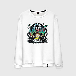 Свитшот хлопковый мужской Rick and Morty - Venom slime, цвет: белый
