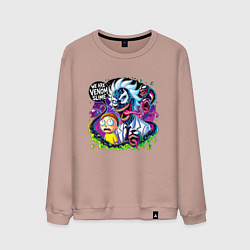 Свитшот хлопковый мужской Rick and Morty - we are Venom slime, цвет: пыльно-розовый