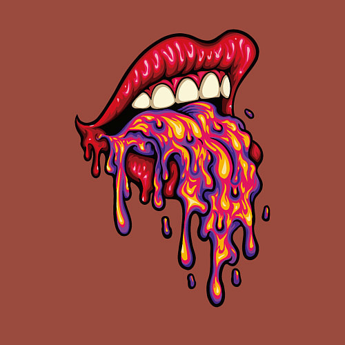 Мужской свитшот Crazy lips / Кирпичный – фото 3