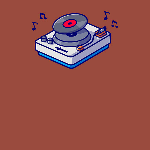 Мужской свитшот Музыкальный виниловый проигрыватель / Кирпичный – фото 3