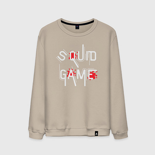 Мужской свитшот Squid game blood / Миндальный – фото 1