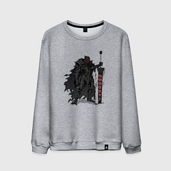Свитшот хлопковый мужской Черный мечник, цвет: меланж