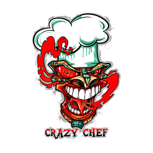 Мужской свитшот Crazy chef / Белый – фото 3