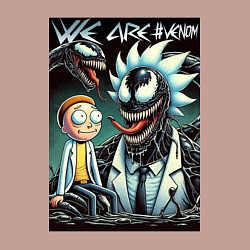 Свитшот хлопковый мужской Morty and Rick - meme we are Venom, цвет: пыльно-розовый — фото 2