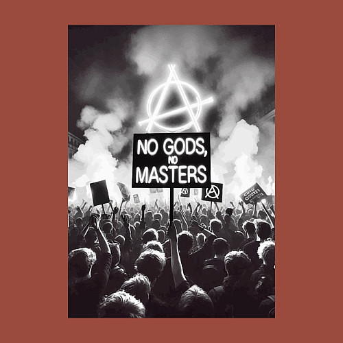 Мужской свитшот Anarchy - motto / Кирпичный – фото 3