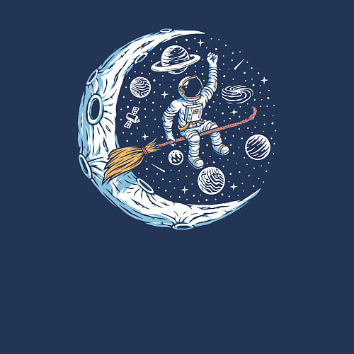 Мужской свитшот Полёт на метле / Тёмно-синий – фото 3