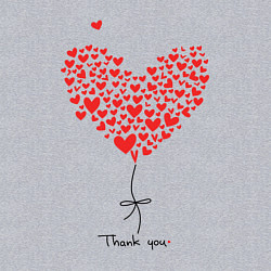 Свитшот хлопковый мужской Thank you for your love, цвет: меланж — фото 2