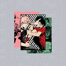 Свитшот хлопковый мужской Моя геройская академия Бакуго и Деку, цвет: меланж — фото 2