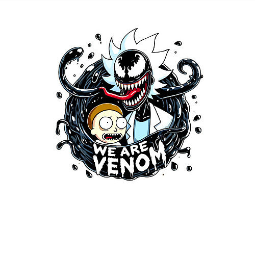 Мужской свитшот Morty and Rick-Venom - meme / Белый – фото 3