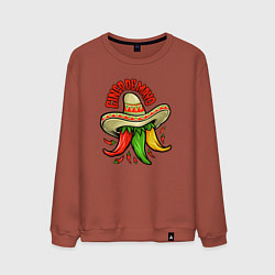 Свитшот хлопковый мужской Cinco de mayo, цвет: кирпичный
