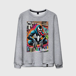 Мужской свитшот Веном сидит на кортах - граффити