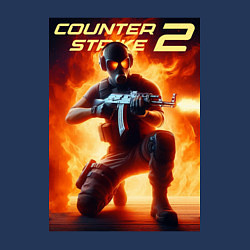 Свитшот хлопковый мужской Counter Strike 2 - gamer, цвет: тёмно-синий — фото 2