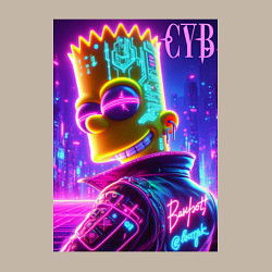 Свитшот хлопковый мужской Cyber Bart - neon glow, цвет: миндальный — фото 2