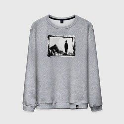 Свитшот хлопковый мужской Путешествия по тропам, цвет: меланж